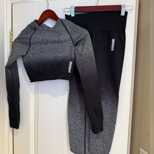 Gymshark Black and Gray Gradient Activewear Set